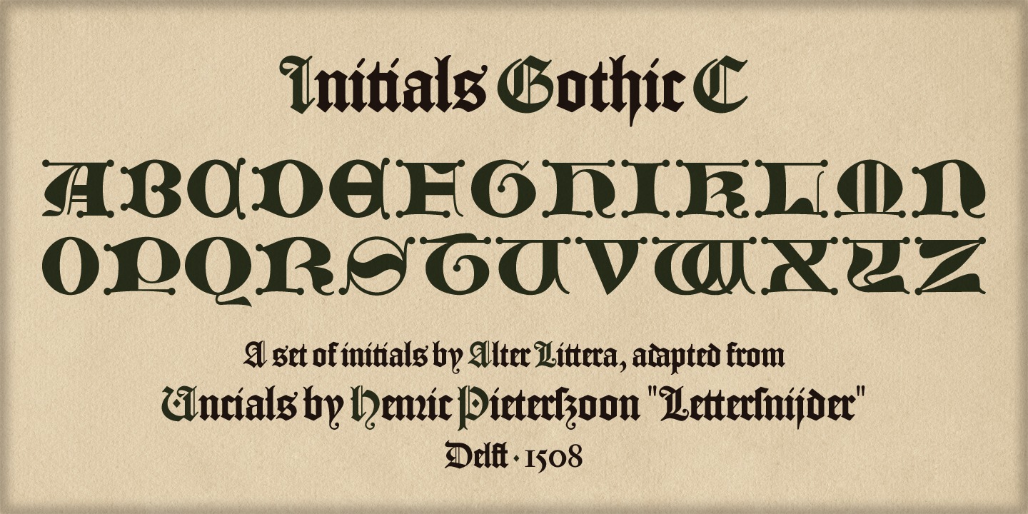 Шрифт Initials Gothic C